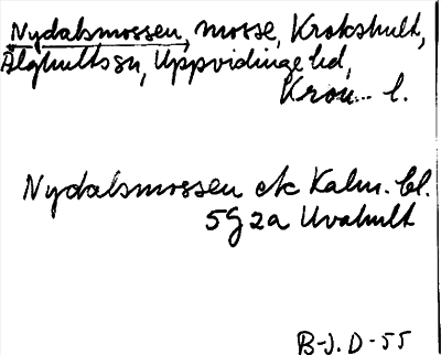 Bild på arkivkortet för arkivposten Nydalsmossen