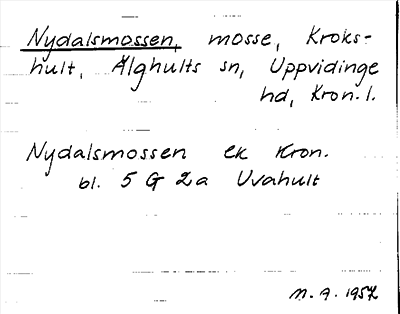 Bild på arkivkortet för arkivposten Nydalsmossen