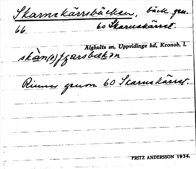 Bild på arkivkortet för arkivposten Skarnekärrsbäcken