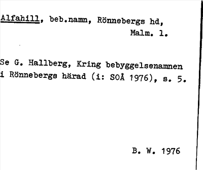 Bild på arkivkortet för arkivposten Alfahill