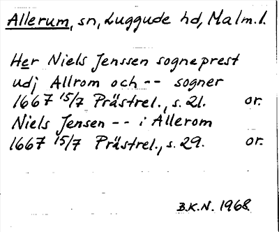 Bild på arkivkortet för arkivposten Allerum