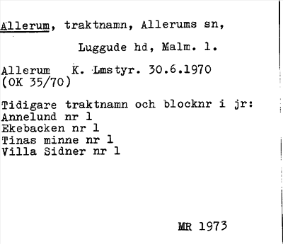 Bild på arkivkortet för arkivposten Allerum