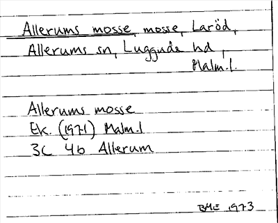 Bild på arkivkortet för arkivposten Allerums mosse