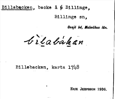 Bild på arkivkortet för arkivposten Billabacken