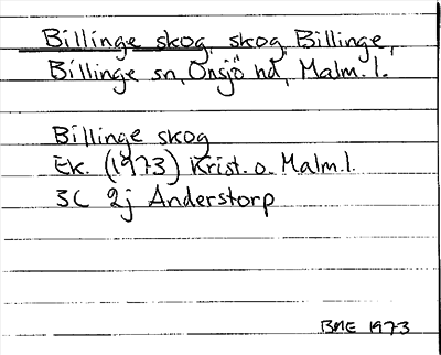 Bild på arkivkortet för arkivposten Billinge skog