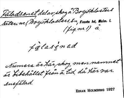 Bild på arkivkortet för arkivposten Fäladsenet