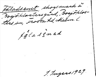 Bild på arkivkortet för arkivposten Fäladsenet