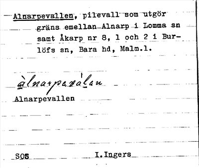 Bild på arkivkortet för arkivposten Alnarpevallen