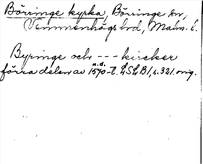 Bild på arkivkortet för arkivposten Börringe kyrka