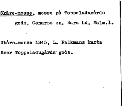 Bild på arkivkortet för arkivposten Skåre-mosse