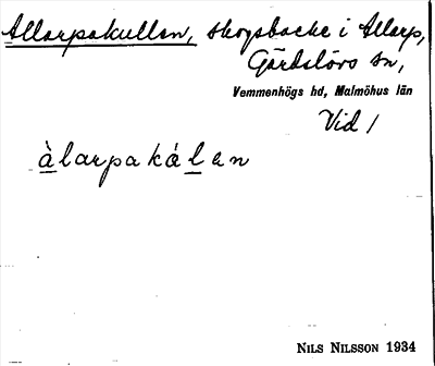 Bild på arkivkortet för arkivposten Allarpakullen