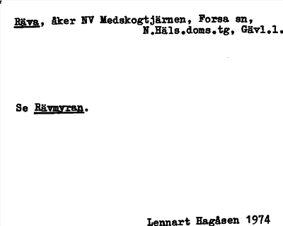 Bild på arkivkortet för arkivposten Räva