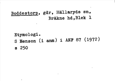 Bild på arkivkortet för arkivposten Boddestorp