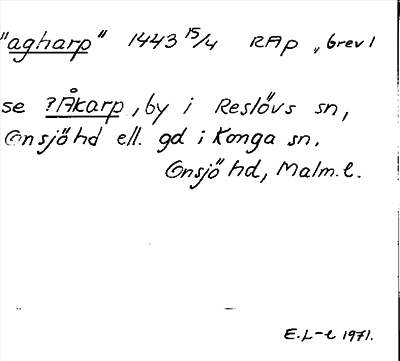 Bild på arkivkortet för arkivposten »agharp»