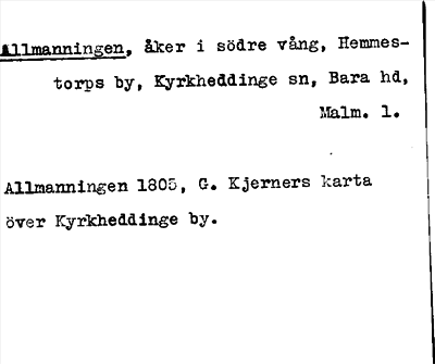 Bild på arkivkortet för arkivposten Allmanningen