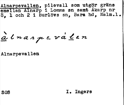 Bild på arkivkortet för arkivposten Alnarpevallen