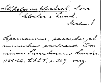 Bild på arkivkortet för arkivposten Allhelgonaklostret