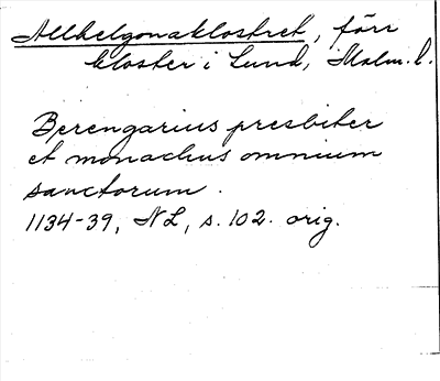 Bild på arkivkortet för arkivposten Allhelgonaklostret