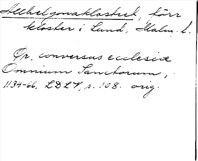 Bild på arkivkortet för arkivposten Allhelgonaklostret