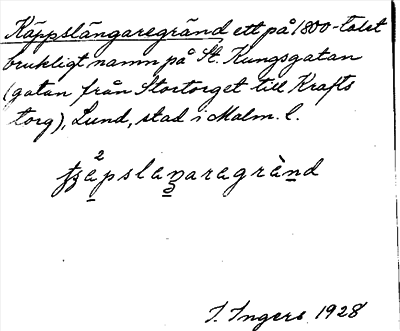 Bild på arkivkortet för arkivposten Käppslängaregränd