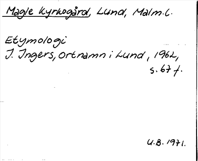 Bild på arkivkortet för arkivposten Magle Kyrkogård