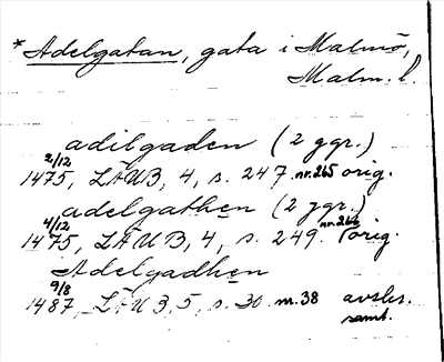 Bild på arkivkortet för arkivposten *Adelgatan