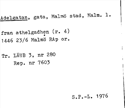 Bild på arkivkortet för arkivposten Adelgatan