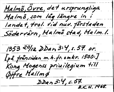 Bild på arkivkortet för arkivposten Malmö, Övre