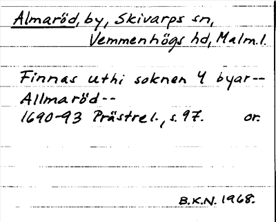 Bild på arkivkortet för arkivposten Almaröd