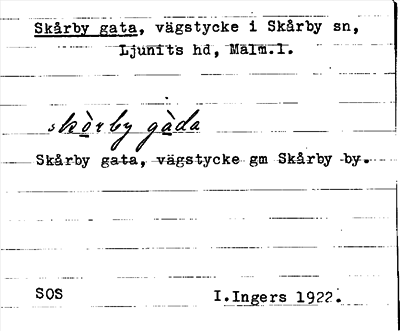 Bild på arkivkortet för arkivposten Skårby gata