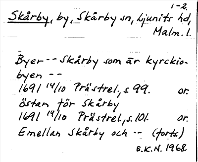 Bild på arkivkortet för arkivposten Skårby