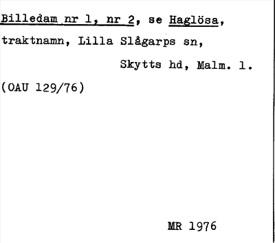 Bild på arkivkortet för arkivposten Billedam, se Haglösa
