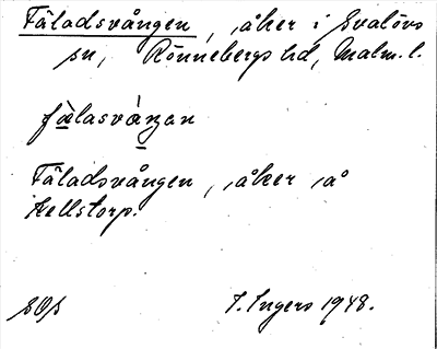 Bild på arkivkortet för arkivposten Fäladsvången