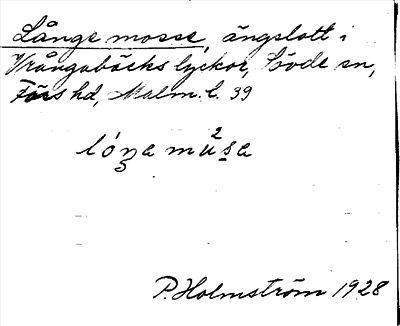 Bild på arkivkortet för arkivposten Långe mosse