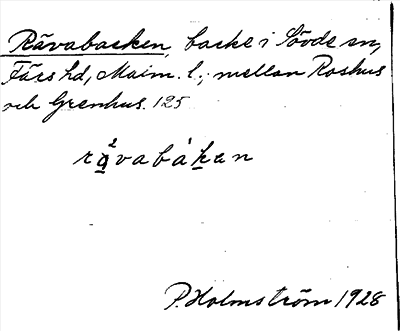 Bild på arkivkortet för arkivposten Rävabacken