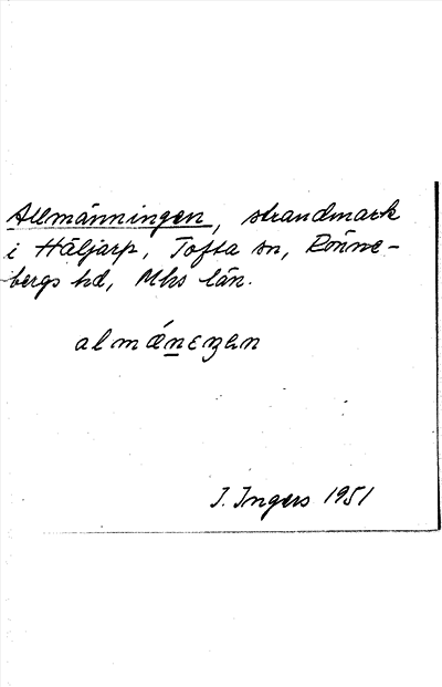 Bild på arkivkortet för arkivposten Allmänningen