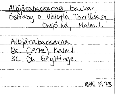Bild på arkivkortet för arkivposten Albjärabackarna