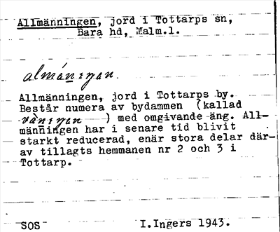 Bild på arkivkortet för arkivposten Allmänningen