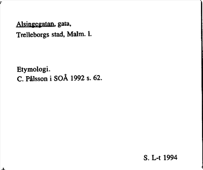 Bild på arkivkortet för arkivposten Alsingegatan