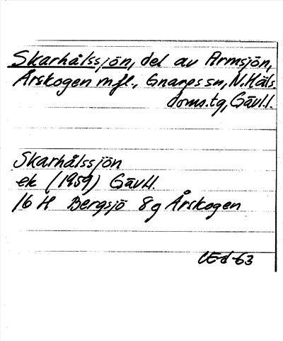 Bild på arkivkortet för arkivposten Skarhålssjön
