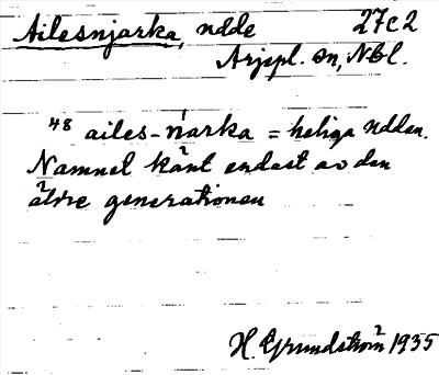 Bild på arkivkortet för arkivposten Ailesnjarka