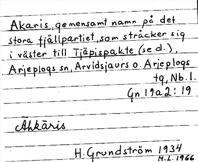 Bild på arkivkortet för arkivposten Akaris