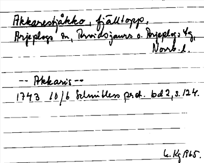 Bild på arkivkortet för arkivposten Akkarestjåkko