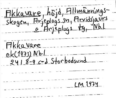 Bild på arkivkortet för arkivposten Akkavare