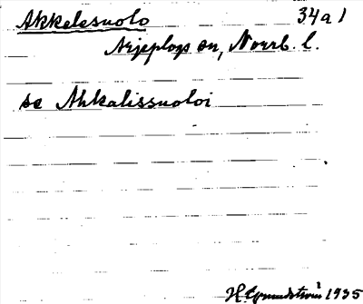 Bild på arkivkortet för arkivposten Akkelesuolo, se Ahkalissuoloi