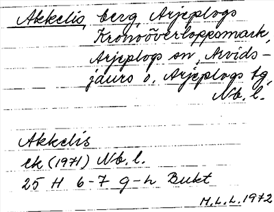 Bild på arkivkortet för arkivposten Akkelis