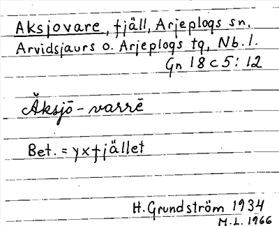 Bild på arkivkortet för arkivposten Aksjovare