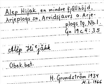 Bild på arkivkortet för arkivposten Alep Hijak