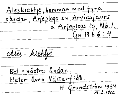 Bild på arkivkortet för arkivposten Aleskiehtje