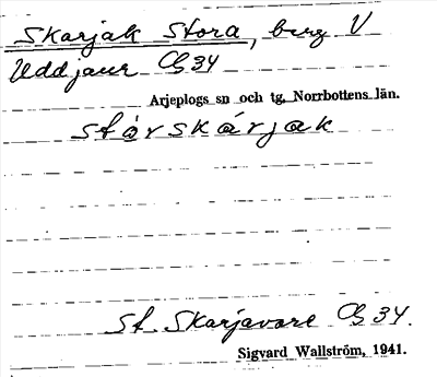 Bild på arkivkortet för arkivposten Skarjak, Stora
